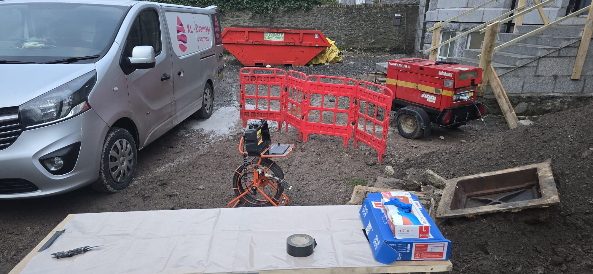 Lining materials and tools prepared on site